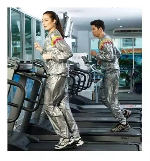 Costum sauna pentru slabit, unisex, format din 2 parti, gri
