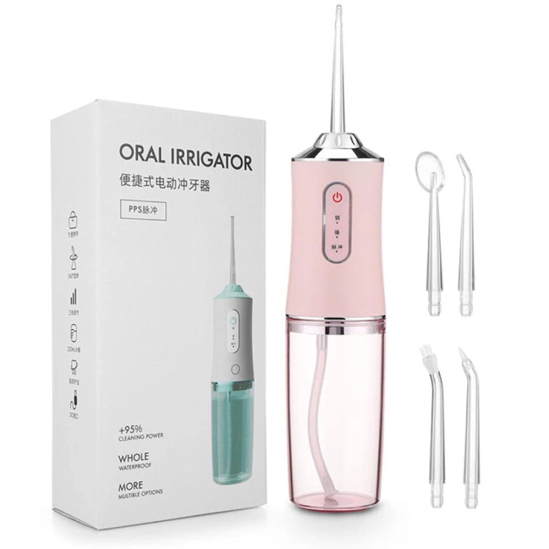 Irigator Bucal si Oral Profesional cu 4 Capete Curatare, 3 Moduri de Lucru, Portabil, Rezervor 220 ml