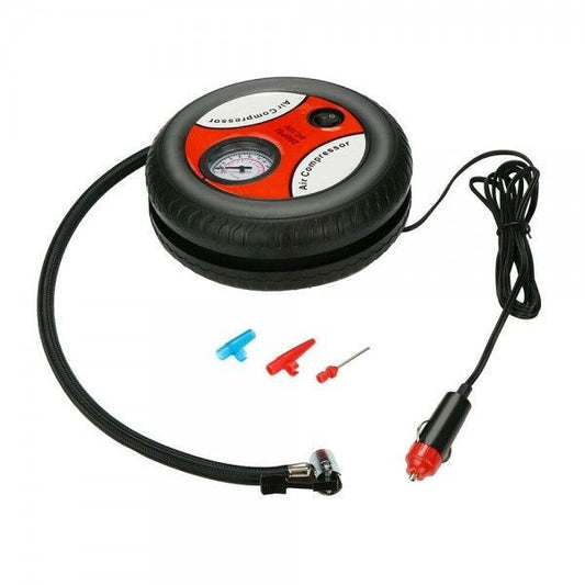 COMPRESOR AUTO CU 3 CAPETE PENTRU UMFLARE ANVELOPA, ROTI BICICLETA SAU MINGI