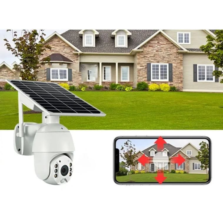 Camera de supraveghere wireless cu panou solar, 1080p, WiFi,355°, IR